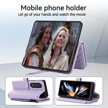 Load image into Gallery viewer, Casekis Crossbody Cardholder Phone Case For Galaxy Z Fold 4 Purple