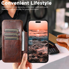 Load image into Gallery viewer, Casekis Leather Wallet MagSafe Phone Case Khaki