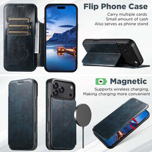 Load image into Gallery viewer, Casekis Leather Wallet MagSafe Phone Case Blue