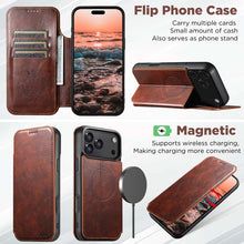 Load image into Gallery viewer, Casekis Leather Wallet MagSafe Phone Case Khaki