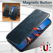 Load image into Gallery viewer, Casekis Leather Wallet MagSafe Phone Case Blue