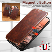 Load image into Gallery viewer, Casekis Leather Wallet MagSafe Phone Case Khaki