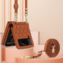 Charger l'image dans la galerie, Casekis Crossbody Cardholder Phone Case For Galaxy Z Flip 3 Brown