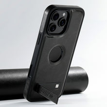 Charger l'image dans la galerie, Casekis MagSafe Leather Stand Phone Case Black