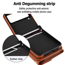 Charger l'image dans la galerie, Casekis Crossbody Cardholder Phone Case For Galaxy Z Flip 4 Brown