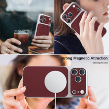 Charger l'image dans la galerie, Casekis Magnetic Shockproof Leather Phone Case Claret