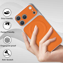 Charger l'image dans la galerie, Casekis Magnetic Shockproof Leather Phone Case Orange