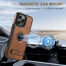 Load image into Gallery viewer, Casekis MagSafe Leather Stand Phone Case Brown