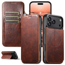 Load image into Gallery viewer, Casekis Leather Wallet MagSafe Phone Case Khaki