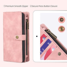 Charger l'image dans la galerie, Casekis Zipper 11 Card Slots Wallet Phone Case Pink