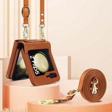 Charger l'image dans la galerie, Casekis Crossbody Cardholder Phone Case For Galaxy Z Flip 5 Brown
