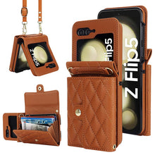 Charger l'image dans la galerie, Casekis Crossbody Cardholder Phone Case For Galaxy Z Flip 5 Brown