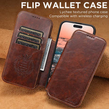 Load image into Gallery viewer, Casekis Leather Wallet MagSafe Phone Case Khaki