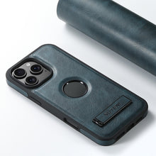 Load image into Gallery viewer, Casekis MagSafe Leather Stand Phone Case Blue