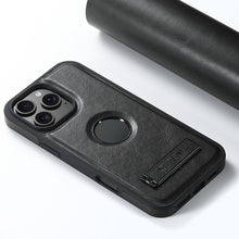 Charger l'image dans la galerie, Casekis MagSafe Leather Stand Phone Case Black