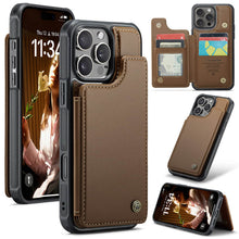 Charger l'image dans la galerie, Casekis RFID Cardholder Wallet Phone Case Brown