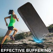 Load image into Gallery viewer, Casekis Leather Wallet MagSafe Phone Case Black