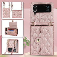 Charger l'image dans la galerie, Casekis Crossbody Cardholder Phone Case For Galaxy Z Flip 4 Rose Gold