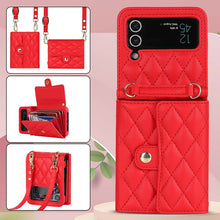Charger l'image dans la galerie, Casekis Crossbody Cardholder Phone Case For Galaxy Z Flip 4 Red