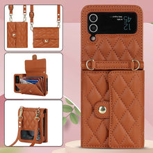 Charger l'image dans la galerie, Casekis Crossbody Cardholder Phone Case For Galaxy Z Flip 4 Brown