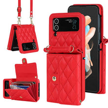Charger l'image dans la galerie, Casekis Crossbody Cardholder Phone Case For Galaxy Z Flip 3 Red