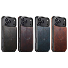 Load image into Gallery viewer, Casekis Leather Wallet MagSafe Phone Case Black