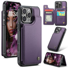 Charger l'image dans la galerie, Casekis RFID Cardholder Wallet Phone Case Purple