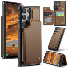 Charger l'image dans la galerie, Casekis RFID Cardholder Wallet Phone Case Brown