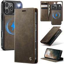 Charger l'image dans la galerie, Casekis Leather Magnetic Flip Detachable Wallet Phone Case Brown