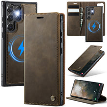Charger l'image dans la galerie, Casekis Leather Magnetic Flip Detachable Wallet Phone Case Brown
