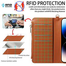 Charger l'image dans la galerie, Casekis Cardholder Case with Wrist Strap,Compatible with MagSafe,Zipper Pocket,Brown