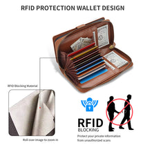 Load image into Gallery viewer, CASEKIS 2-in-1 Magnetic Detachable Wallet Case with RFID Blocking, 16 Card Slots & Zipper Pocket Brown