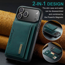 Load image into Gallery viewer, Casekis Magnetic Wallet Detachable Phone Case Green