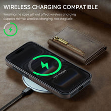 Load image into Gallery viewer, Casekis RFID Magnetic Detachable Leather Wallet Phone Case Coffee