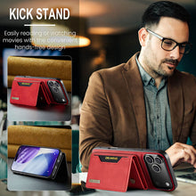 Load image into Gallery viewer, Casekis Magnetic Wallet Detachable Phone Case Red