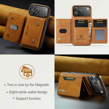 Load image into Gallery viewer, Casekis Magnetic Wallet Detachable Phone Case Brown