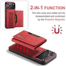 Load image into Gallery viewer, Casekis Magnetic Wallet Detachable Phone Case Red