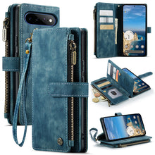 Carica l'immagine nel visualizzatore di Gallery, Casekis Leather Zipper Phone Case Blue