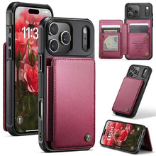 Lade das Bild in den Galerie-Viewer, Casekis RFID Cardholder Wallet Phone Case Red Wine