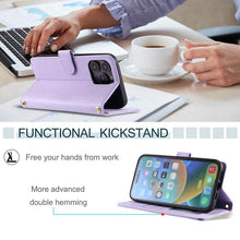 Load image into Gallery viewer, Casekis 3 Card Leather Crossbody Wallet Phone Case Purple