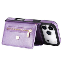 Load image into Gallery viewer, Casekis Crossbody Strap Leather Magnetic Wallet Phone Case Purple