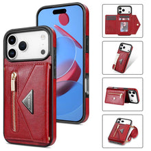 Load image into Gallery viewer, Casekis Crossbody Strap Leather Magnetic Wallet Phone Case Red