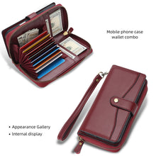 Lade das Bild in den Galerie-Viewer, CASEKIS 2-in-1 Magnetic Detachable Wallet Case with RFID Blocking, 16 Card Slots & Zipper Pocket Red