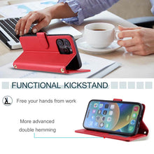 Load image into Gallery viewer, Casekis 3 Card Leather Crossbody Wallet Phone Case Red