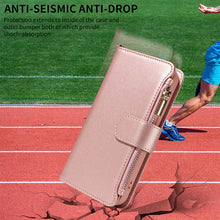 Charger l'image dans la galerie, Casekis Cardholder Case with Wrist Strap,Compatible with MagSafe,Zipper Pocket,Rose Gold