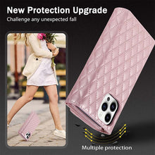 Load image into Gallery viewer, Casekis 7-Slot Foldable Crossbody Wallet Phone Case Rose Gold