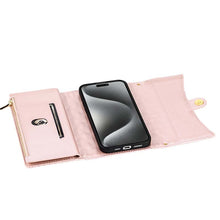 Load image into Gallery viewer, Casekis 7-Slot Foldable Crossbody Wallet Phone Case Rose Gold