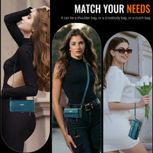 Charger l'image dans la galerie, Casekis Crossbody Leather Wallet RFID Phone Case Green