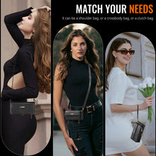 Charger l'image dans la galerie, Casekis Crossbody Leather Wallet RFID Phone Case Black