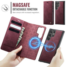 Muat gambar ke penampil Galeri, Casekis Leather Magnetic Flip Detachable Wallet Phone Case Red Wine